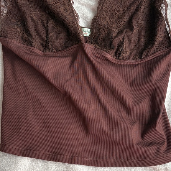 Free People Brown Lace Chemise - Picture 5 of 7